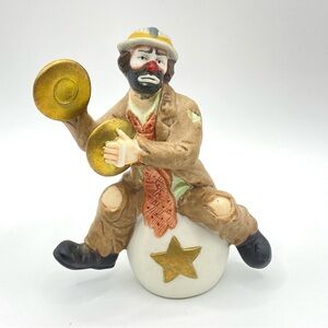 Clown Figurine FLAMBRO Emmett Kelly Jr. Collectibles Vintage Porcelain Marked